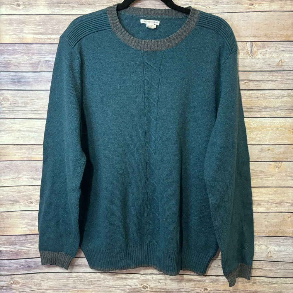 Carbon 2 Cobalt Long Sleeve Wool Blend Sweater Size Large Teal